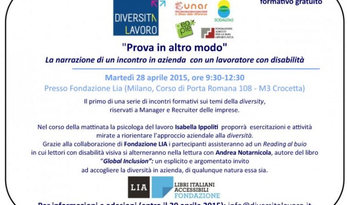 Invito al seminario Diversitàlavoro