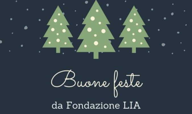 Grafica natalizia con scritta Buone feste da Fondazione LIA