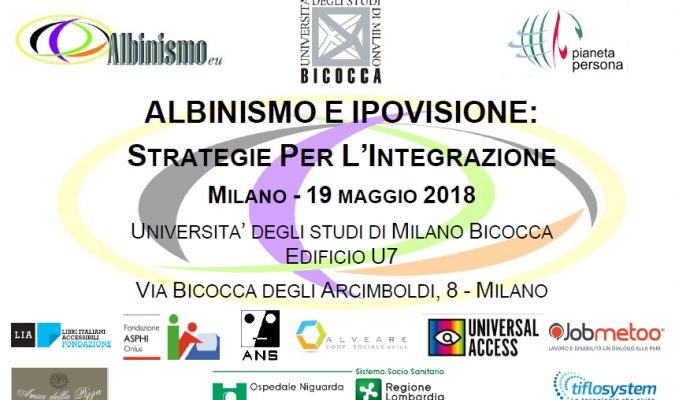 Banner pubblicitario del covegno albinismo 2018
