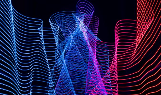 Fotografia astratta con luci al neon