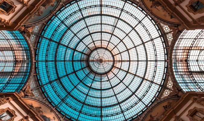 Fotografia della volta della Galleria Vittorio Emanuele II di Milano