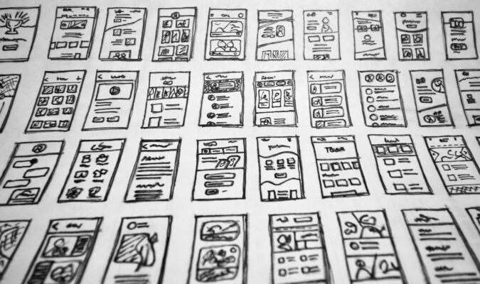 Fotografia di appunti di layout grafico
