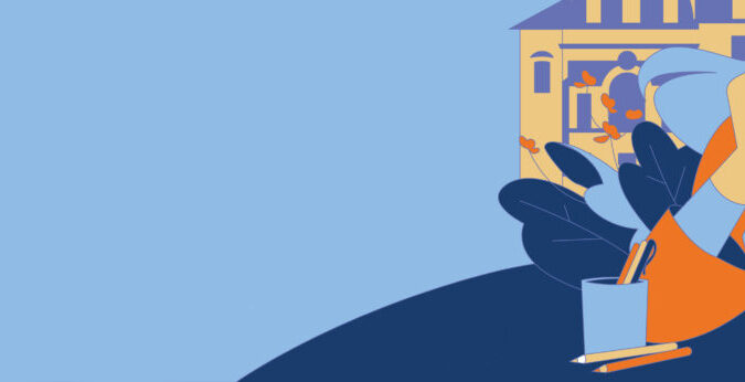 Illustrazione di una persona che sta leggendo